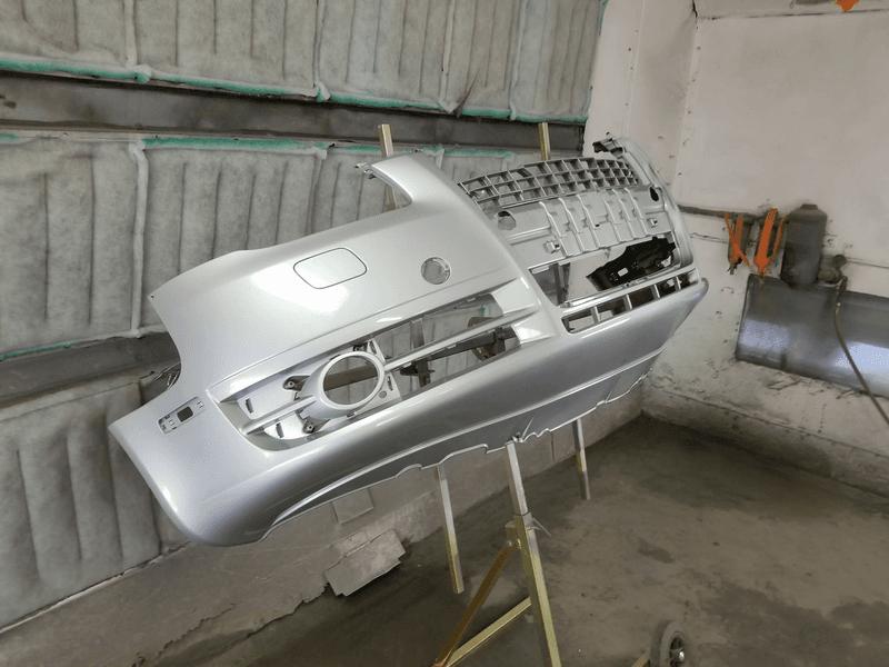 Panel prepped in primer before base coat and clear coat